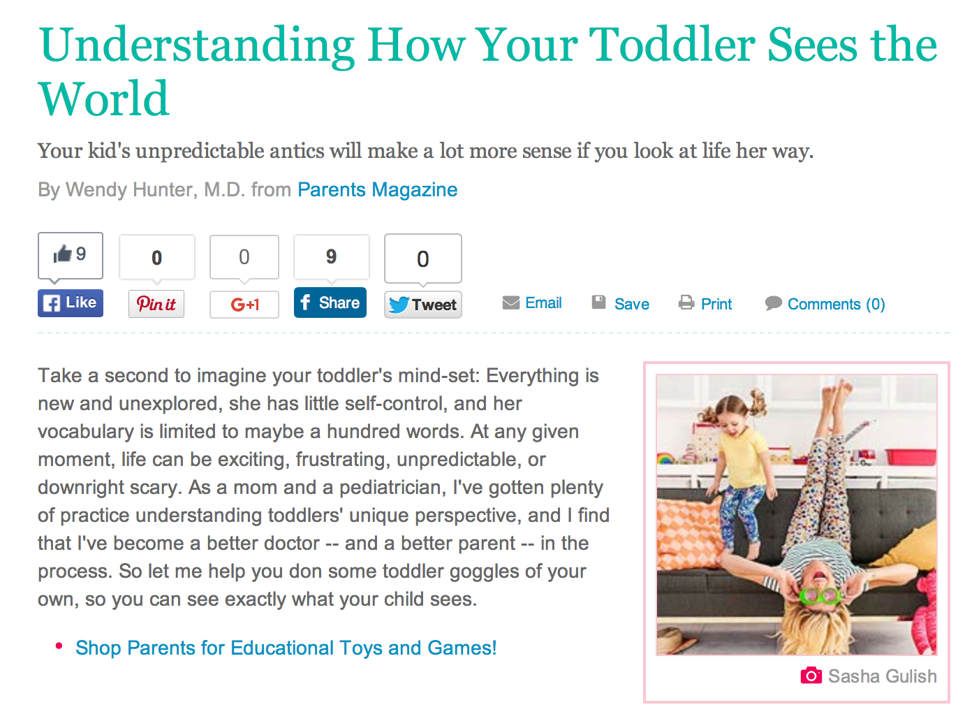 How toddlers see the world – Parents Magazine